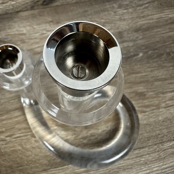 Dorothy Thorpe Modern Classic Chic Twisted Lucite Candle Holder Vintage - Picture 6 of 10